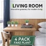 Der Rose 4 Pack Fake Plants Mini Artificial Greenery Potted Plants for Home Decor Indoor Office Table Room Farmhouse Bathroom Decor